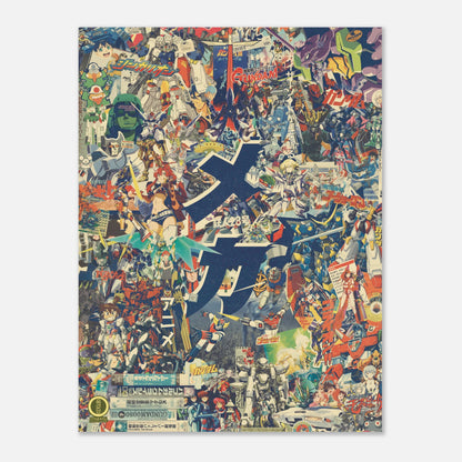 Mecha anime poster, retro style, 30x40cm size