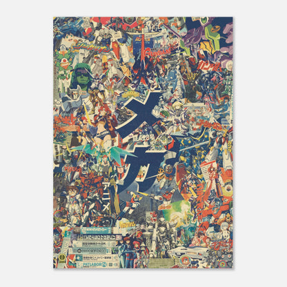 Mecha anime poster retro style, 50x70cm size